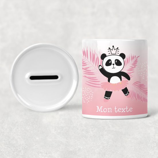 Personalized Kids / Children's Piggy Bank - Panda Dancer