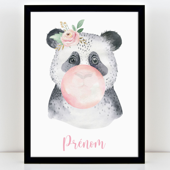 Personalized Kids Poster - Bubble Panda