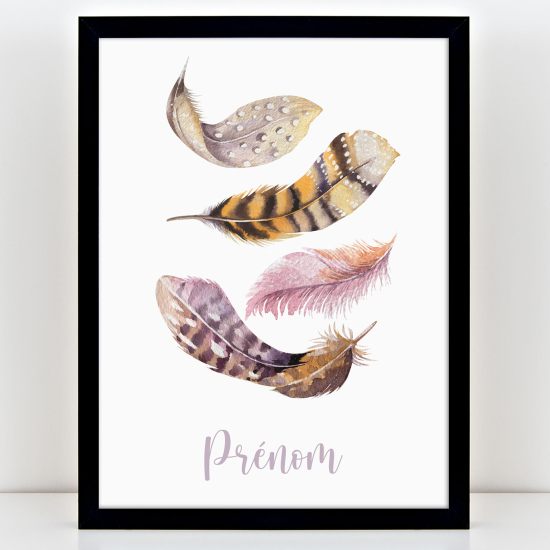 Personalized Kids Poster - Feathers