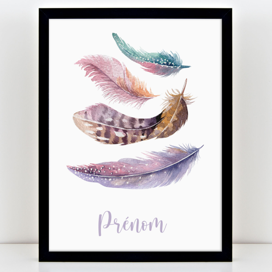 Personalized Kids Poster - Feathers