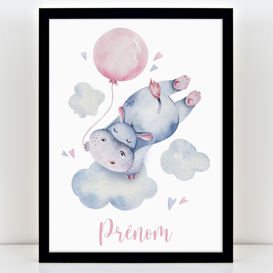 Personalized Kids Poster - Hippopotamus