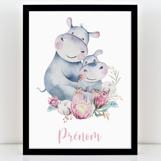 Personalized Kids Poster - Hippopotamuses