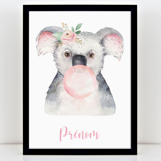 Personalized Kids Poster - Koala bubble