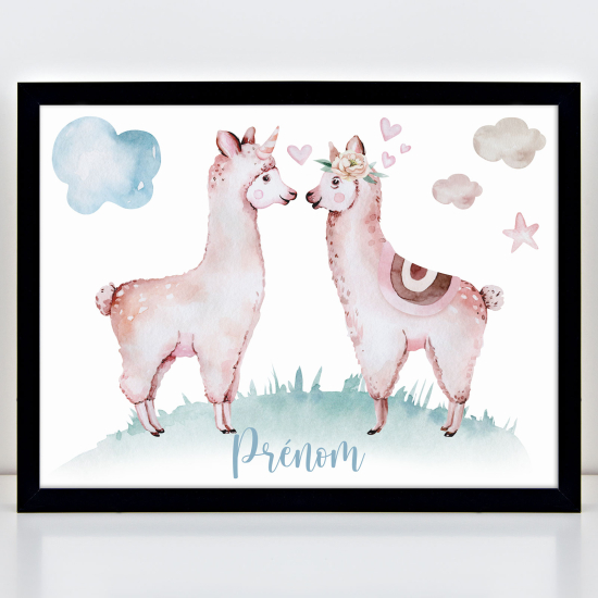 Personalized Kids Poster - Llamas