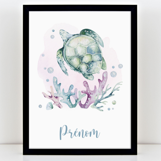 Personalized Kids Poster - Ocean turtle