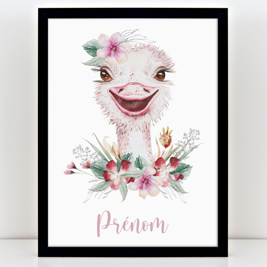 Personalized Kids Poster - Ostrich