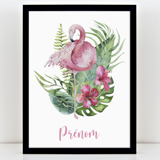 Personalized Kids Poster - Pink flamingo