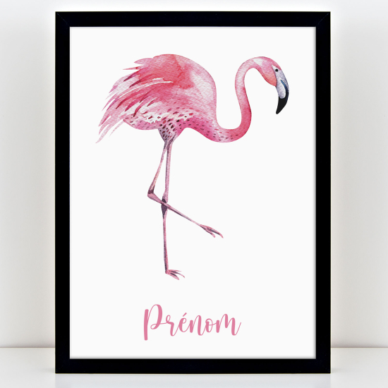 Personalized Kids Poster - Pink flamingo