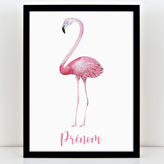 Personalized Kids Poster - Pink flamingo