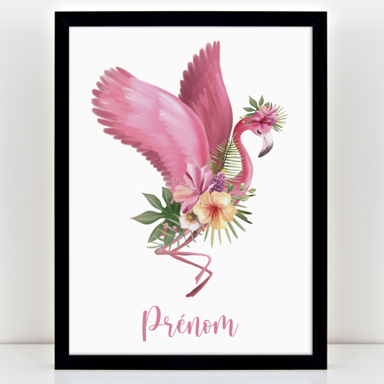 Personalized Kids Poster - Pink flamingo