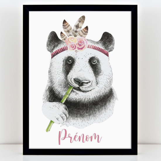 Personalized Kids Poster - Pink panda