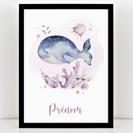 Personalized Kids Poster - Whale