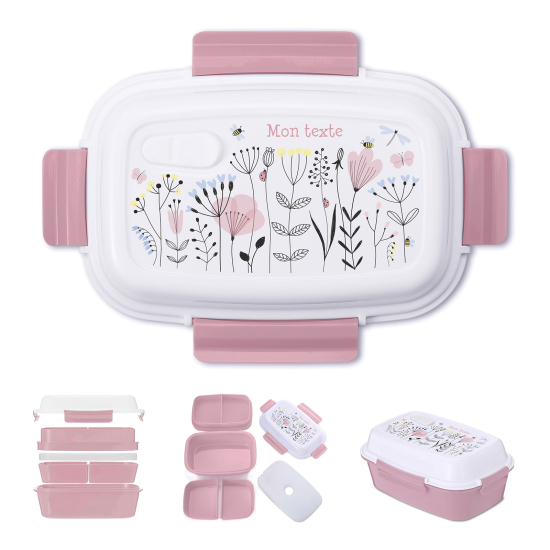 Personalized Lunch box for kids - Flowers