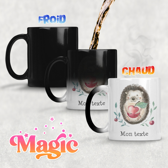 Personalized Magic Mug - Apple Hedgehog