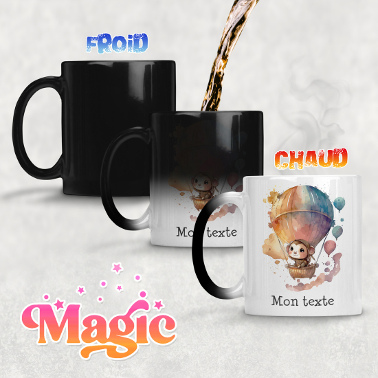 Personalized Magic Mug - Hot air balloon monkey