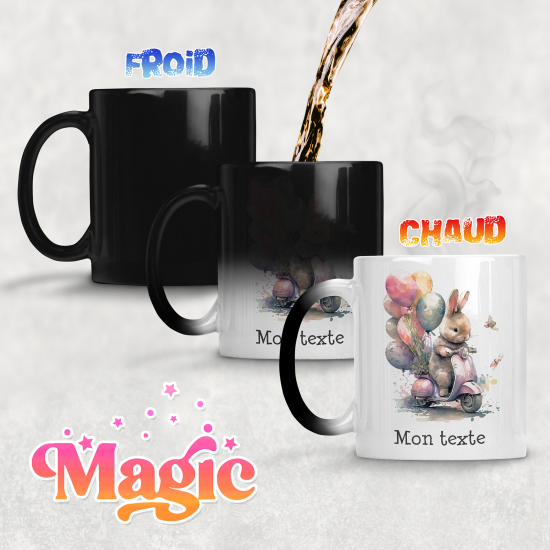 Personalized Magic Mug - Motorcycle rabbit