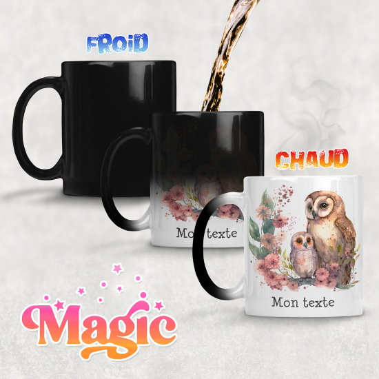 Personalized Magic Mug - Owl flowers