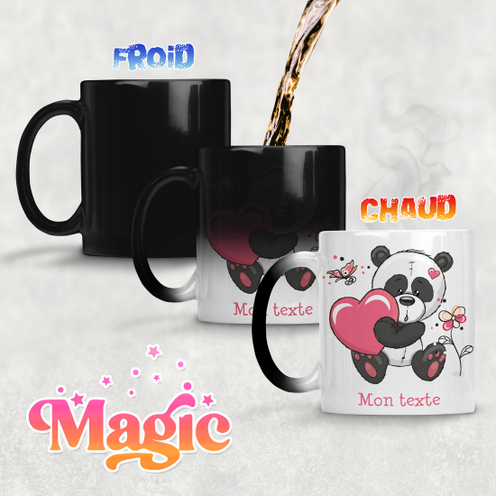 Personalized Magic Mug - Panda Heart