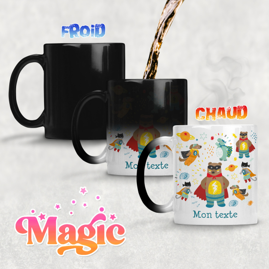 Personalized Magic Mug - Superhero Animals