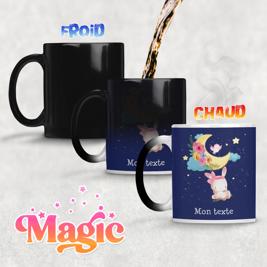 Personalized Magic Mug - Swinging Rabbit