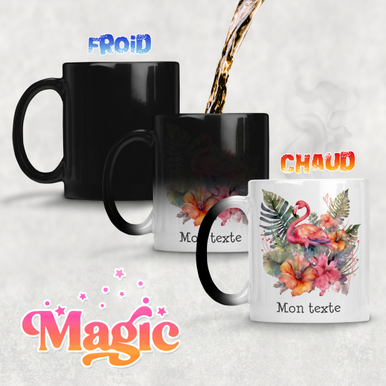 Personalized Magic Mug - Tropical Pink Flamingo