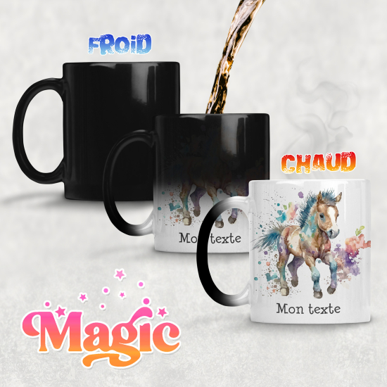 Personalized Magic Mug - Watercolor pony