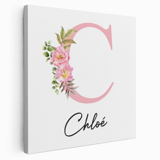 Personalized Monogram canvas print - Letter C