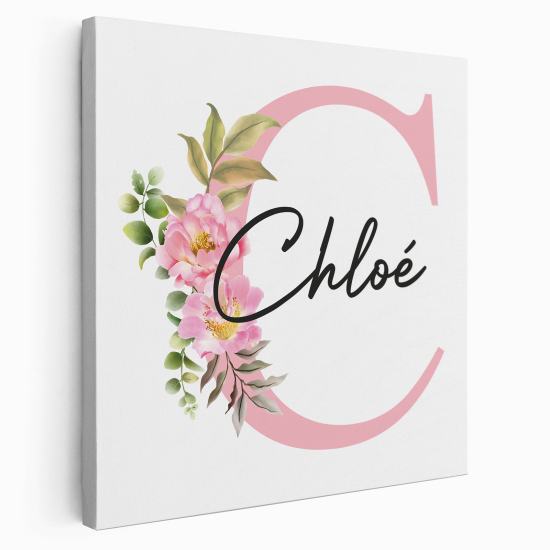 Personalized Monogram canvas print - Letter C