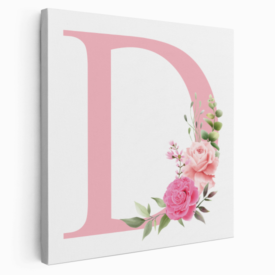 Personalized Monogram canvas print - Letter D