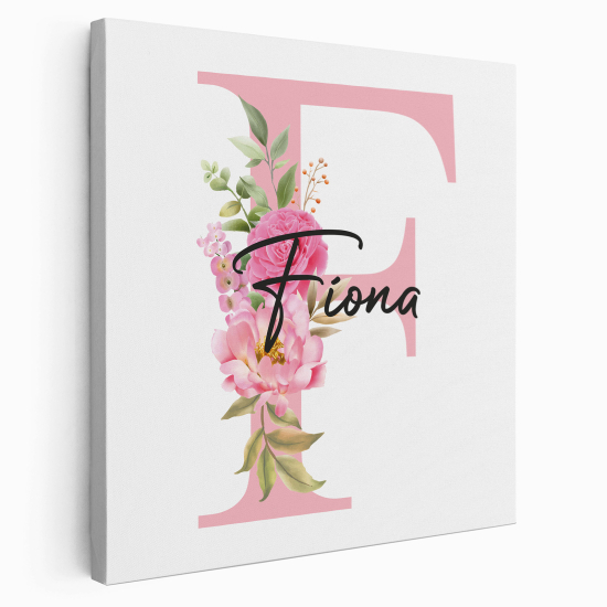 Personalized Monogram canvas print - Letter F