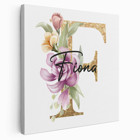 Personalized Monogram canvas print - Letter F