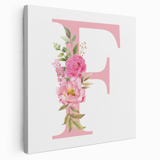 Personalized Monogram canvas print - Letter F