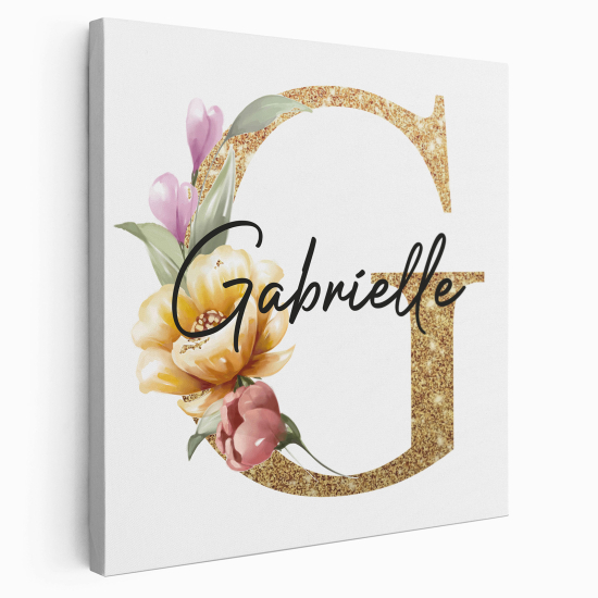 Personalized Monogram canvas print - Letter G