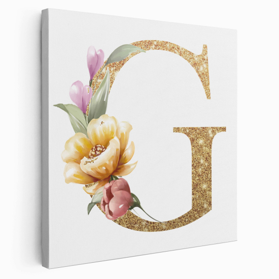 Personalized Monogram canvas print - Letter G