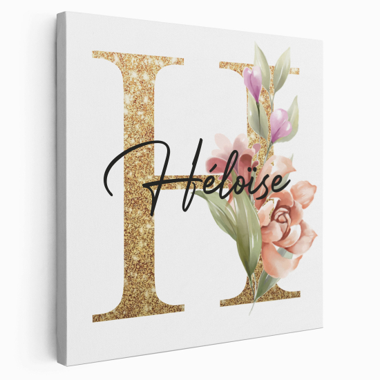 Personalized Monogram canvas print - Letter H