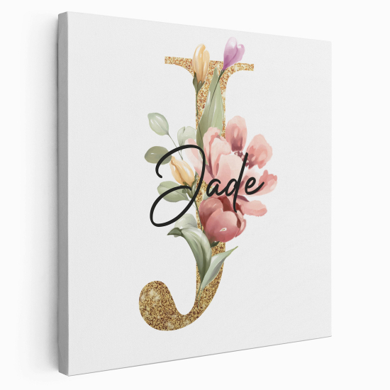 Personalized Monogram canvas print - Letter J