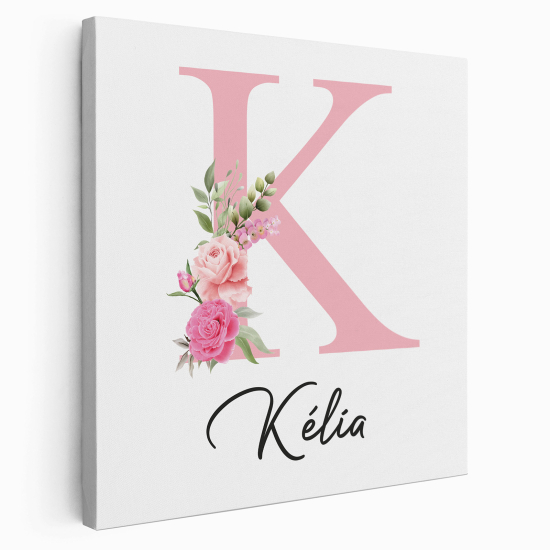 Personalized Monogram canvas print - Letter K