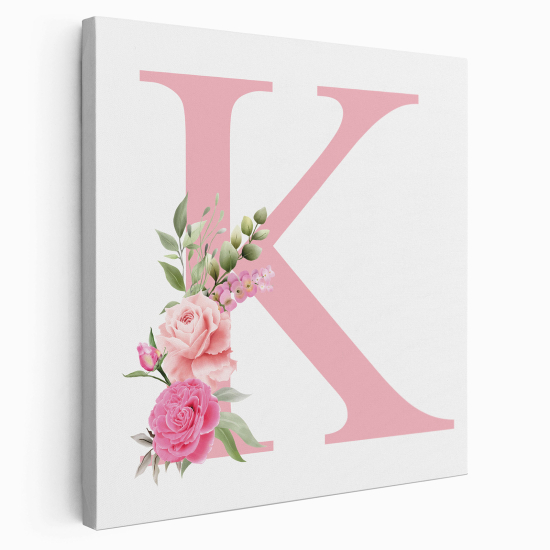 Personalized Monogram canvas print - Letter K