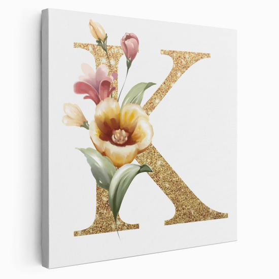 Personalized Monogram canvas print - Letter K