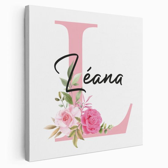 Personalized Monogram canvas print - Letter L