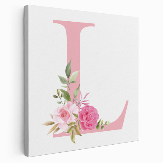 Personalized Monogram canvas print - Letter L