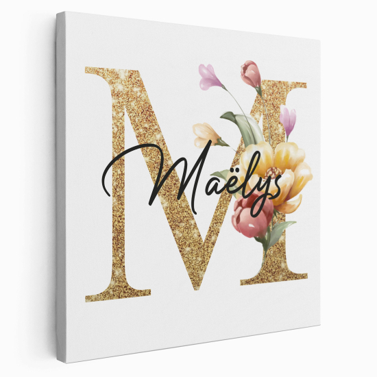 Personalized Monogram canvas print - Letter M