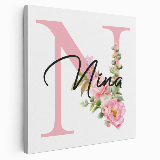 Personalized Monogram canvas print - Letter N