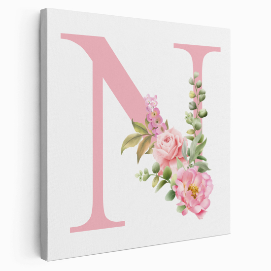 Personalized Monogram canvas print - Letter N