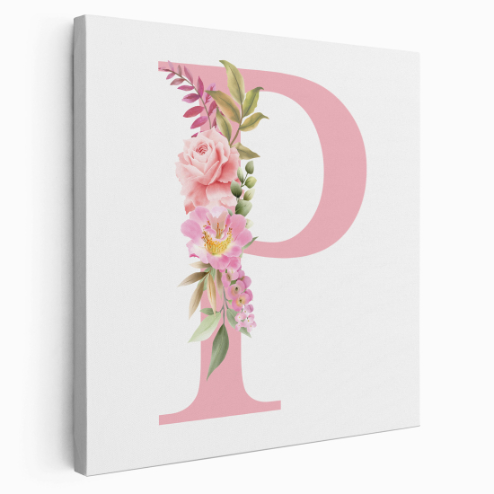 Personalized Monogram canvas print - Letter P