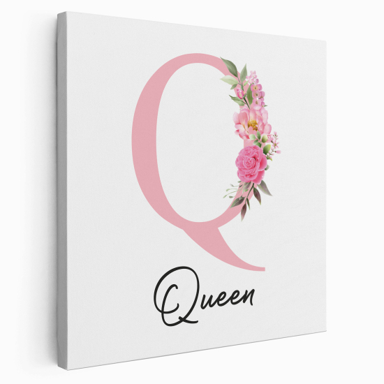 Personalized Monogram canvas print - Letter Q