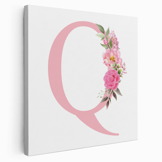 Personalized Monogram canvas print - Letter Q