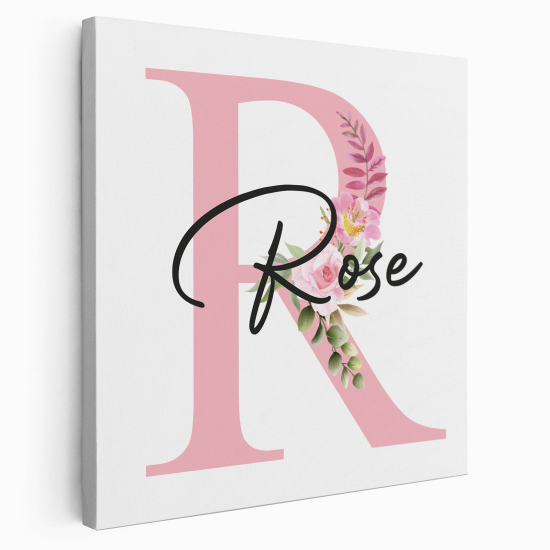 Personalized Monogram canvas print - Letter R