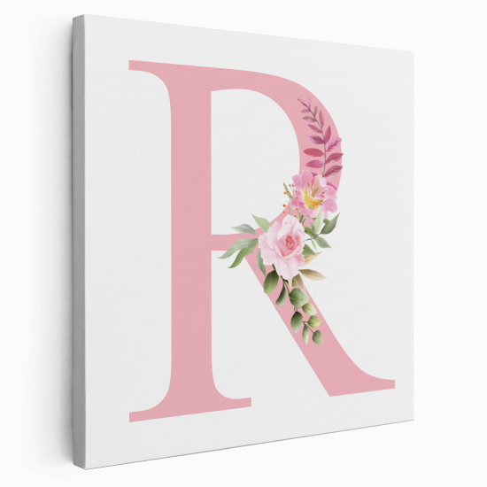 Personalized Monogram canvas print - Letter R