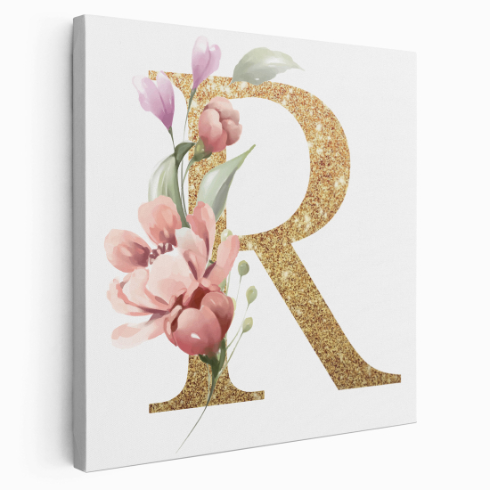 Personalized Monogram canvas print - Letter R